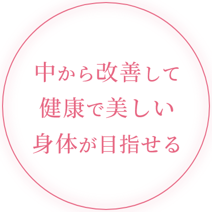 中から改善して健康で美しい身体が目指せる